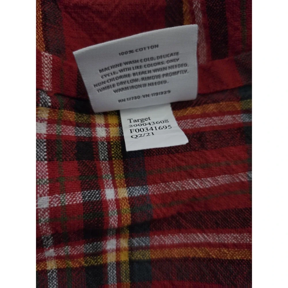 Threshold 56x100 Tablecloth Red Plaid Christmas Thick Cotton